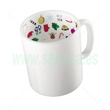 Caneca branca com interior sublimado para o Natal - canecas e recipientes - lateral - Sekaisa