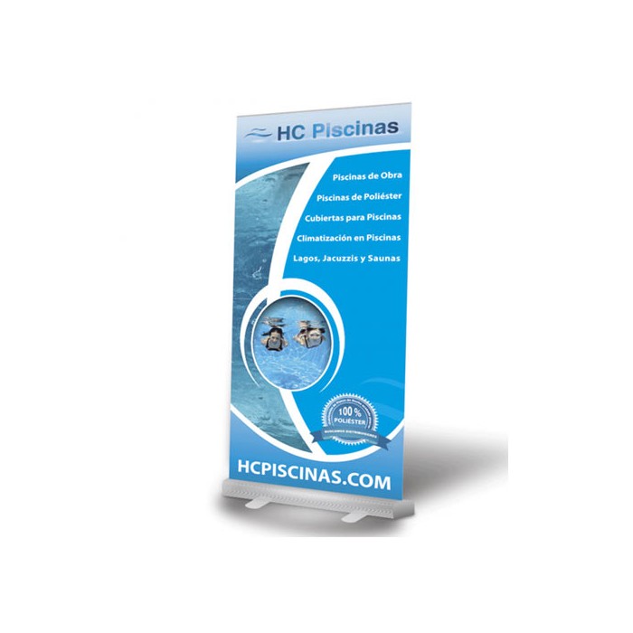 BOBINA ROLL UP POLIESTER TRASERA GRIS