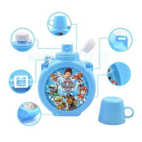 Garrafas de água com copos para crianças, escritório e escola, Patrulha Canina, Sekaisa