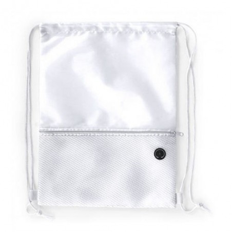 Mochila branca com bolso central, ideal para o escritório e a escola - Sekaisa