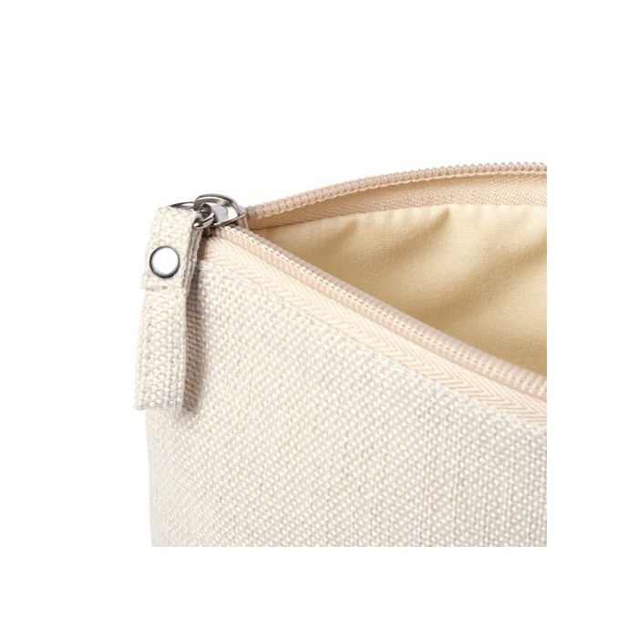 Nécessaire de viagem em tecido semelhante ao linho, com alça em formato de barco, ideal para escritório e escola - Sekaisa