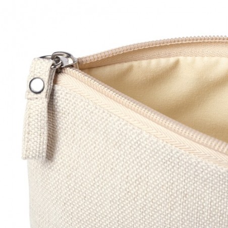 Nécessaire de viagem em tecido semelhante ao linho, com alça em formato de barco, ideal para escritório e escola - Sekaisa