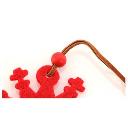 Enfeite de Natal, feltro, vermelho, 9 sortidos, para casa, com cordão, Sekaisa