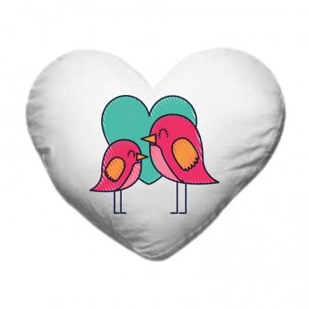 capa de almofada em formato de coração