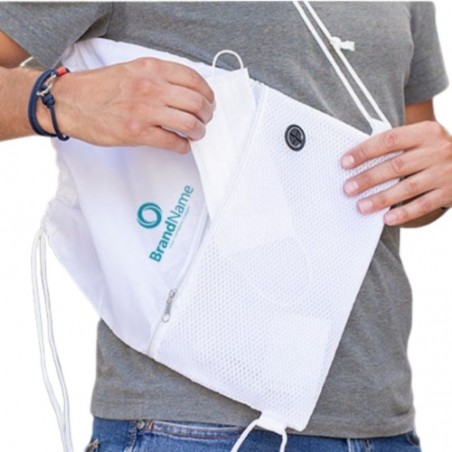 Mochila branca com bolso central, ideal para o trabalho e a escola - modelo Sekaisa