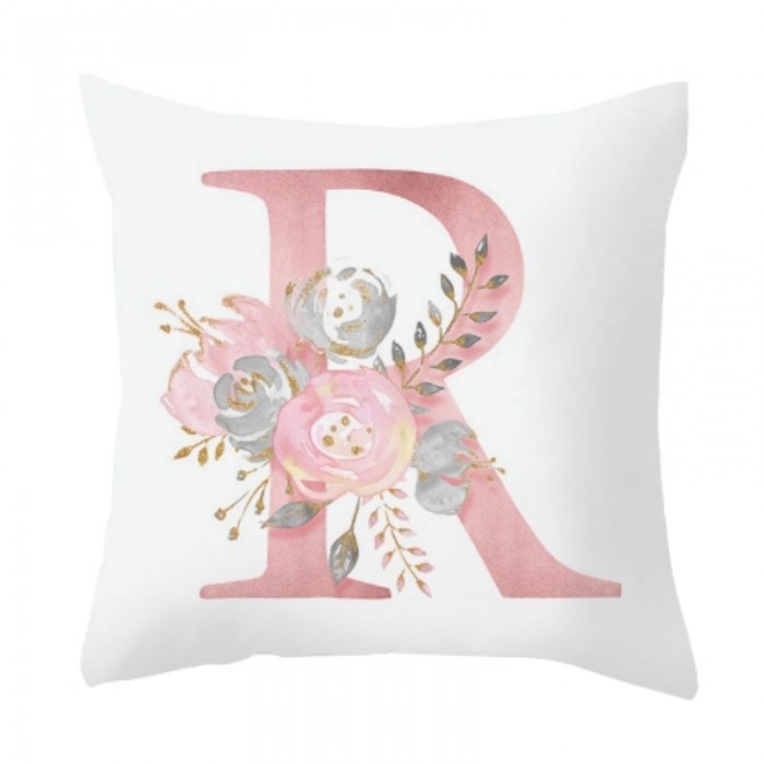 Capas de almofada quadradas para casa - personalizadas - letra - sekaisa