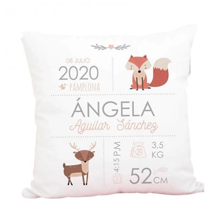 Capas de almofada quadradas para casa, personalizadas para anúncio de nascimento - Sekaisa