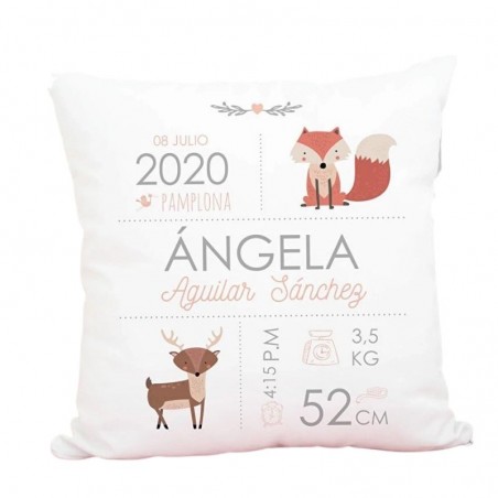 Capas de almofada quadradas para casa, personalizadas para anúncio de nascimento - Sekaisa