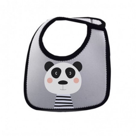 Babador de neoprene com detalhes em preto e acabamento em urso - Sekaisa