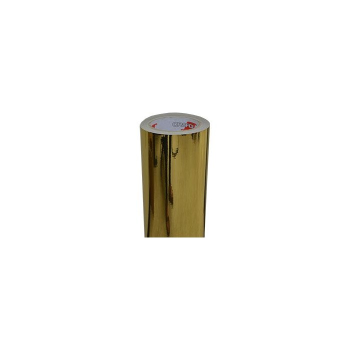 vitrine de vidro espelhado dourado Oracal 351 com dupla etiqueta