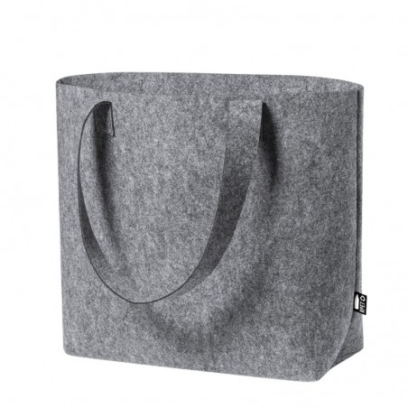Sacola de feltro - reciclada - cinza - 425x305cm - alças grandes - Sekaisa
