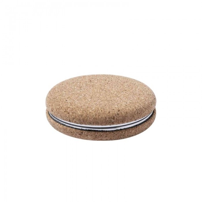 bolsa de cortiça natural com espelho dobrável