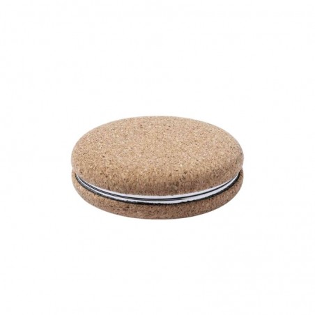 bolsa de cortiça natural com espelho dobrável