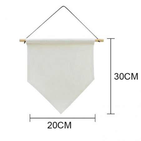 Bandeirola de linho com haste - 20x30cm - medidas - sekaisa