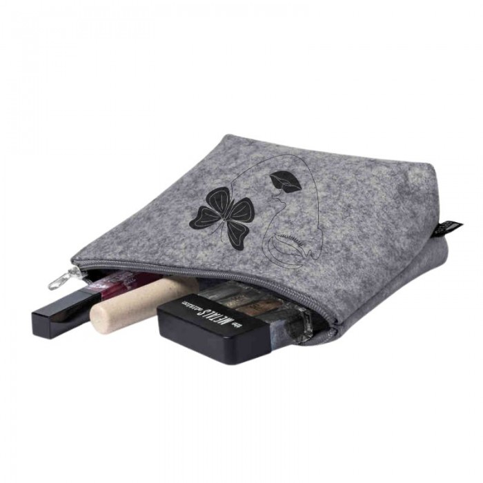 necessaire de feltro reciclado cinza sekaisa