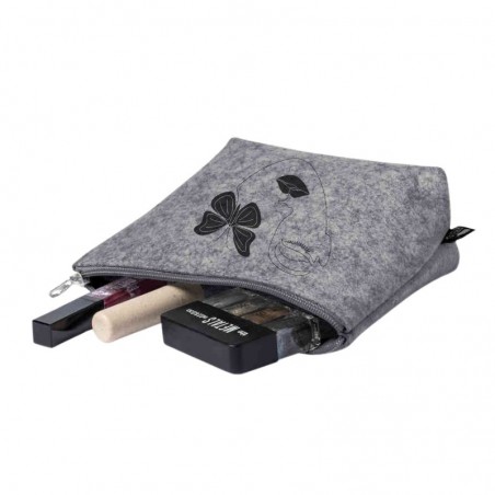 necessaire de feltro reciclado cinza sekaisa