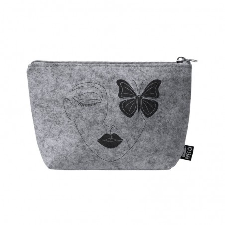Nécessaire de feltro reciclado - cinza - feminina - sekaisa