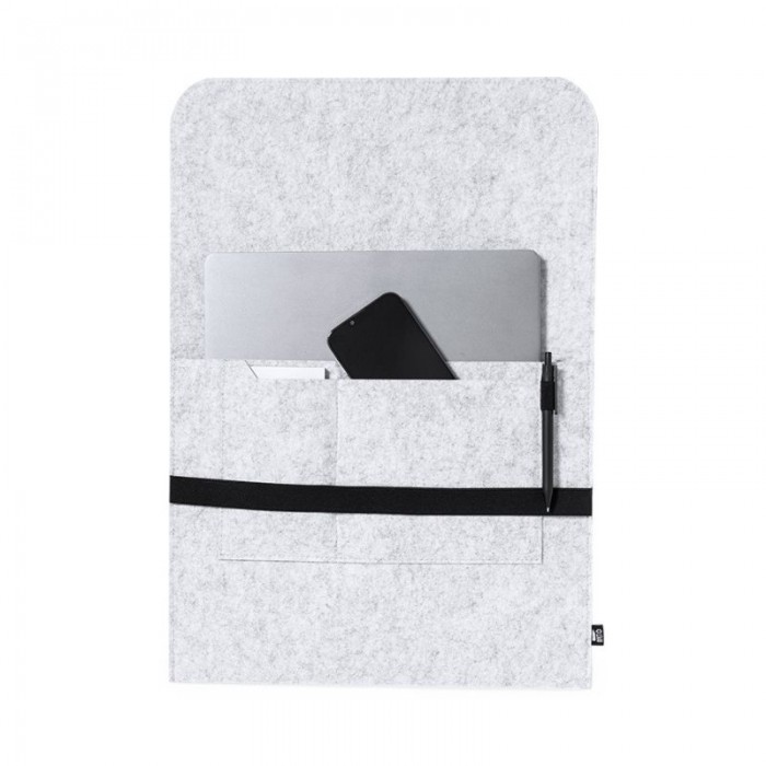 Funda portátil fieltro gris con goma - SEKAISA