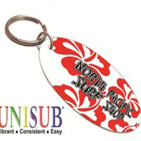 Chaveiro oval de alumínio, dupla face, Unisub, chaveiros de flor, Sekaisa