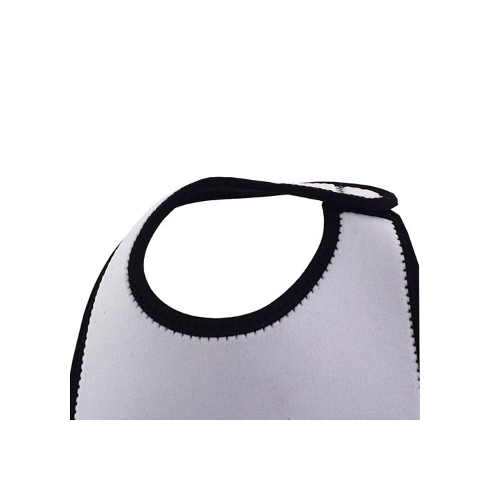 Babador de neoprene com acabamento e decote pretos - sekaisa