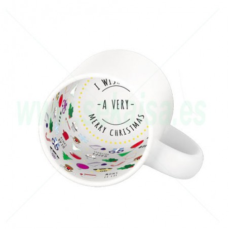 Caneca branca com interior sublimado para o Natal - canecas e recipientes - imagem de Sekaisa
